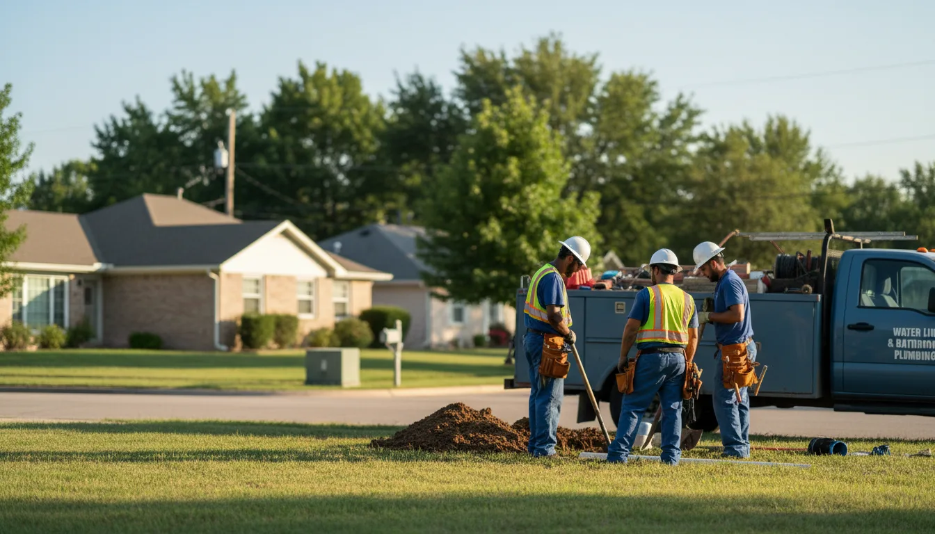 Residential water line and bathroom plumbing service in Oskaloosa, KS